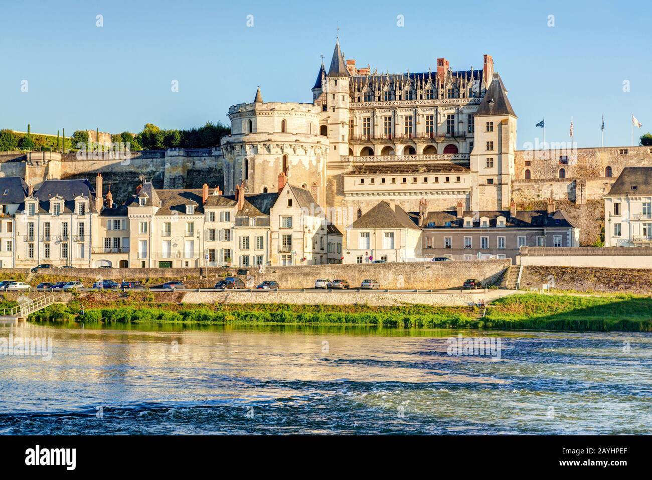 Chateau d`Amboise, France. This royal castle is located in Amboise in the Loire Valley, was built in the 15th century and is a tourist attraction. Stock Photo